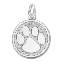 Paw Print Charm Sterling Silver