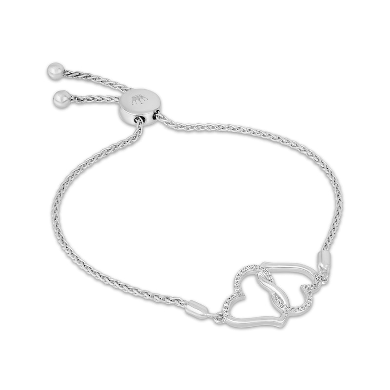 Main Image 2 of Hallmark Diamonds Heart Bolo Bracelet 1/10 ct tw Sterling Silver