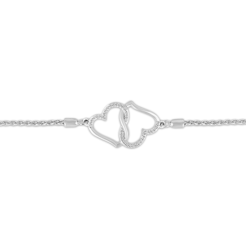 Hallmark Diamonds Heart Bolo Bracelet 1/10 ct tw Sterling Silver