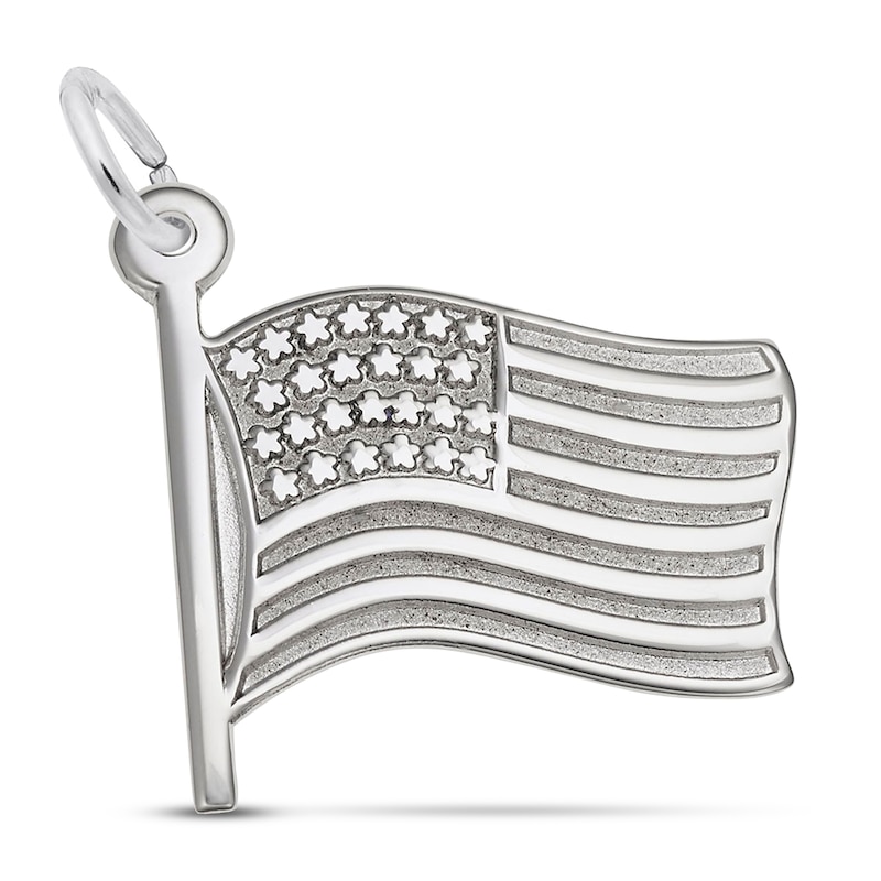 USA Flag Charm Sterling Silver