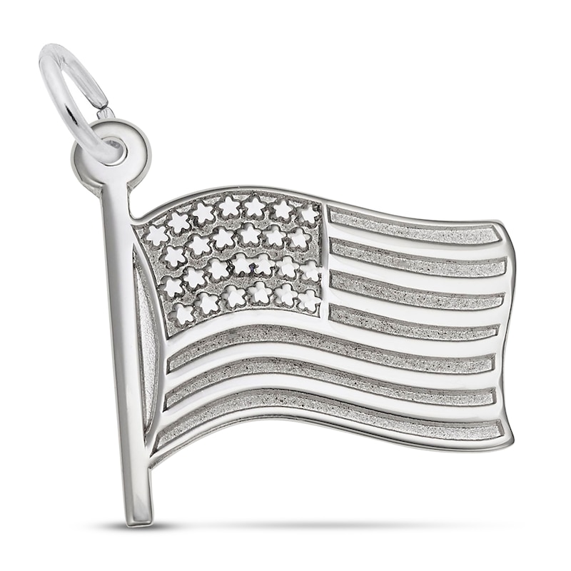 Main Image 1 of USA Flag Charm Sterling Silver