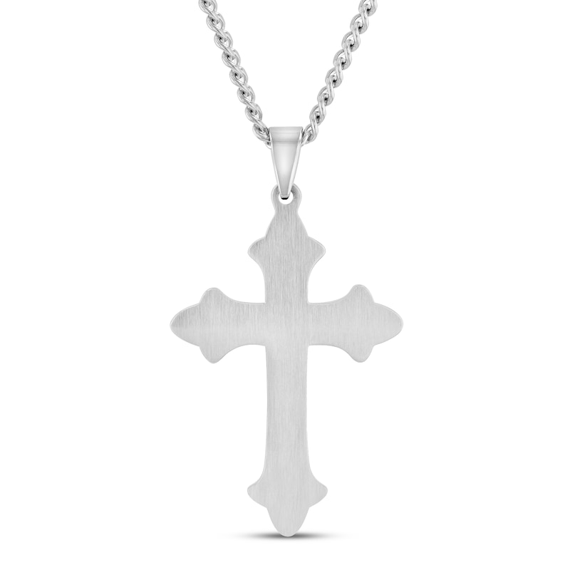 Men's Crucifix Necklace Stainless Steel 24"