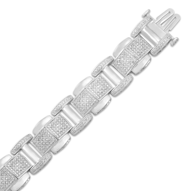 Main Image 2 of Men's Diamond Bracelet 1 ct tw Sterling Silver 8.5&quot;