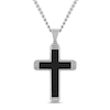 Thumbnail Image 0 of Men's Cross Pendant 1/20 ct tw Diamonds Stainless Steel & Black Ion Plating 24"