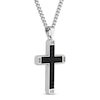 Thumbnail Image 1 of Men's Cross Pendant 1/20 ct tw Diamonds Stainless Steel & Black Ion Plating 24"