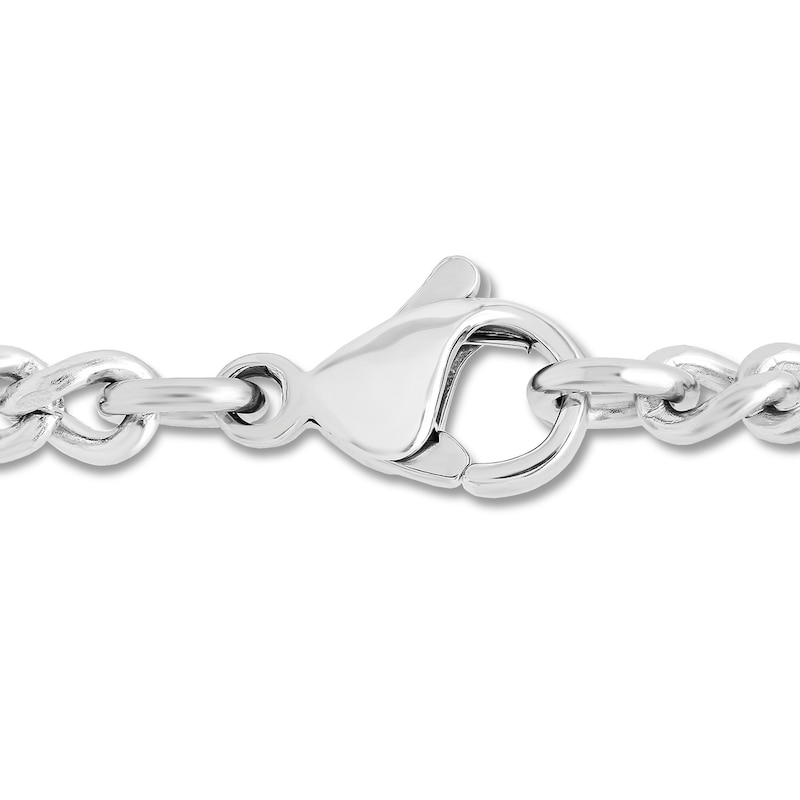 Main Image 3 of Men's Cross Pendant 1/20 ct tw Diamonds Stainless Steel & Black Ion Plating 24&quot;