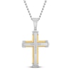 Thumbnail Image 0 of Men's Diamond Cross Necklace 1/10 ct tw Stainless Steel & Yellow Ion Plating 24"