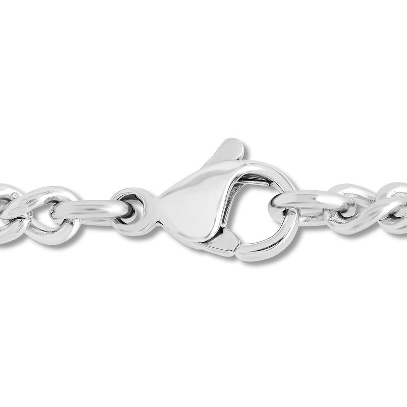 Main Image 3 of Men's Diamond Cross Necklace 1/10 ct tw Stainless Steel & Yellow Ion Plating 24&quot;