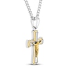 Thumbnail Image 1 of Men's Crucifix Pendant Stainless Steel & Yellow Ion Plating 24"