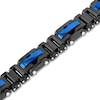 Thumbnail Image 1 of Men's Bracelet Stainless Steel Black/Blue Ion Plating 8.5"