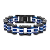 Thumbnail Image 1 of Men's Bracelet Stainless Steel Black/Blue Ion Plating 8.5&quot;