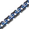 Thumbnail Image 1 of Men's Bracelet Stainless Steel Black/Blue Ion Plating 8.5"