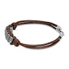 Thumbnail Image 2 of Men's Brown Leather Bracelet Stainless Steel 8.25"