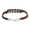 Thumbnail Image 3 of Men's Brown Leather Bracelet Stainless Steel 8.25"