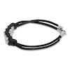 Thumbnail Image 2 of Men's Black Leather Bracelet Stainless Steel 8.25"