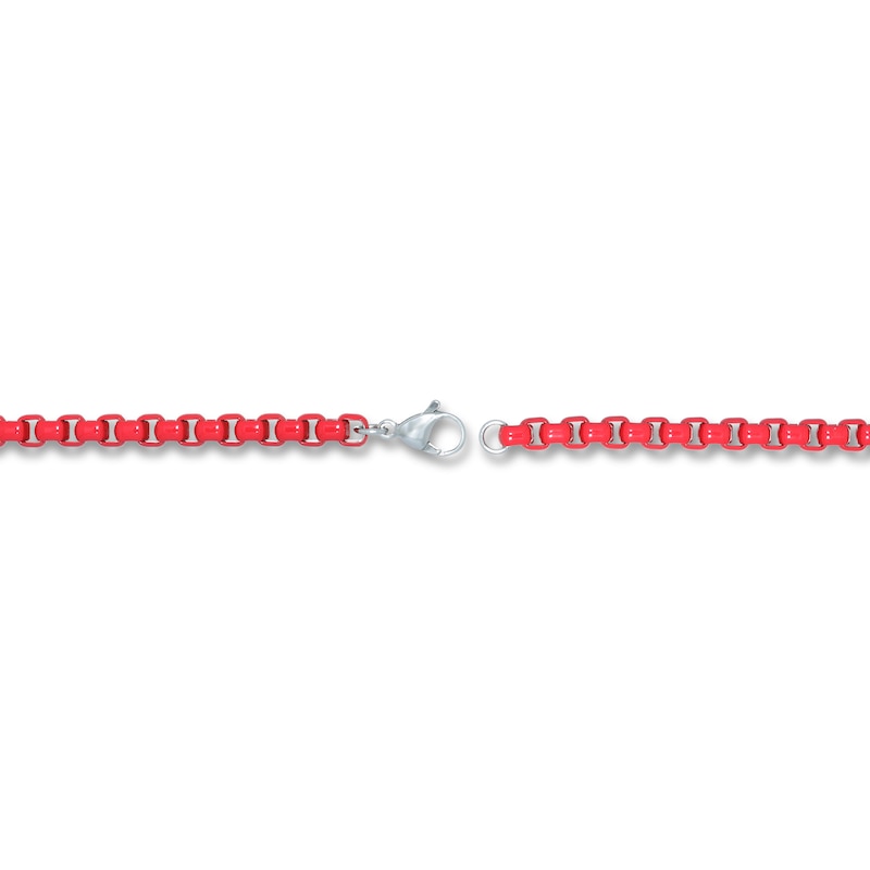Main Image 2 of Bracelet Red Acrylic & Solid Stainless Steel 9&quot;