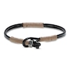 Thumbnail Image 2 of Men's Black Leather Bracelet Stainless Steel 8.5&quot;