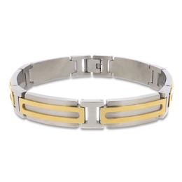 Men's Bracelet Gold Ion Plating Stainless Steel 8.75&quot;