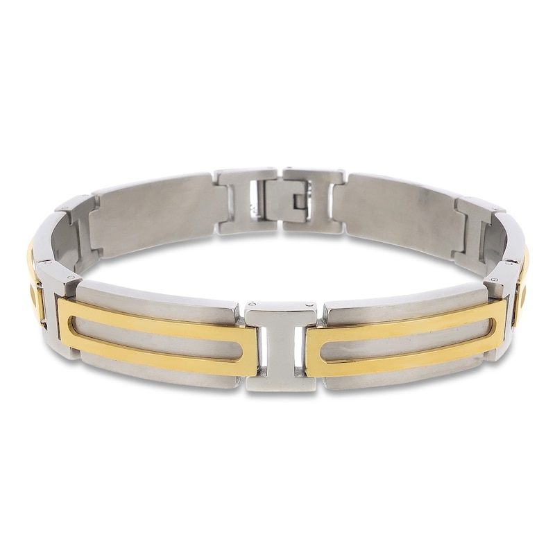 Main Image 1 of Men's Bracelet Gold Ion Plating Stainless Steel 8.75&quot;