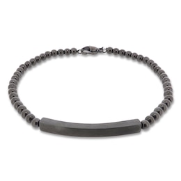 Men's Bracelet Black Ion Plating Stainless Steel 8.25&quot;