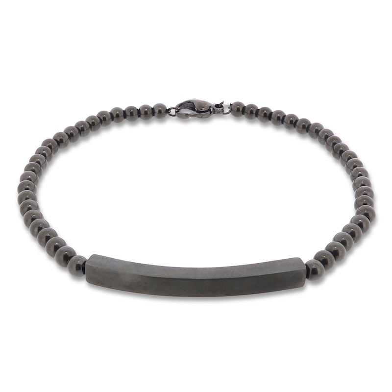 Men's Bracelet Black Ion Plating Stainless Steel 8.25"