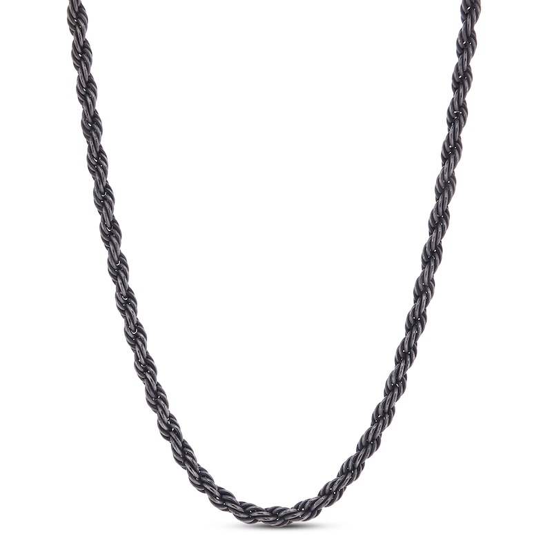 Men's Rope Chain Necklace Stainless Steel 24"
