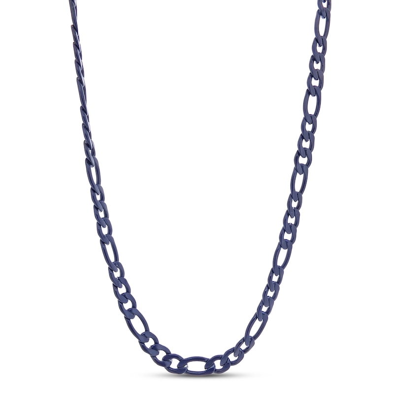 Main Image 1 of Figaro Necklace Blue Ion Plating Solid Stainless Steel 24&quot;