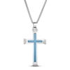 Thumbnail Image 1 of Men's Cross Necklace Diamond Accents Stainless Steel 24&quot;