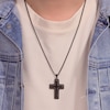 Thumbnail Image 3 of Men's Cross Necklace Black Ion Plating Stainless Steel 24&quot;