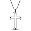 Thumbnail Image 1 of Men's Cross Necklace Black Ion Plating Stainless Steel 24&quot;