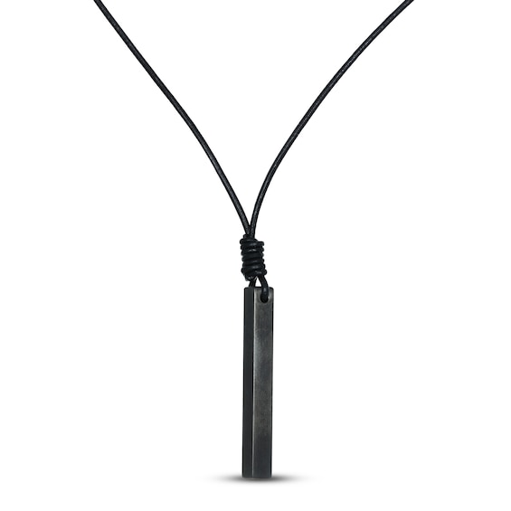 Men's Cord Necklace Black Ion Plating Stainless Steel 23