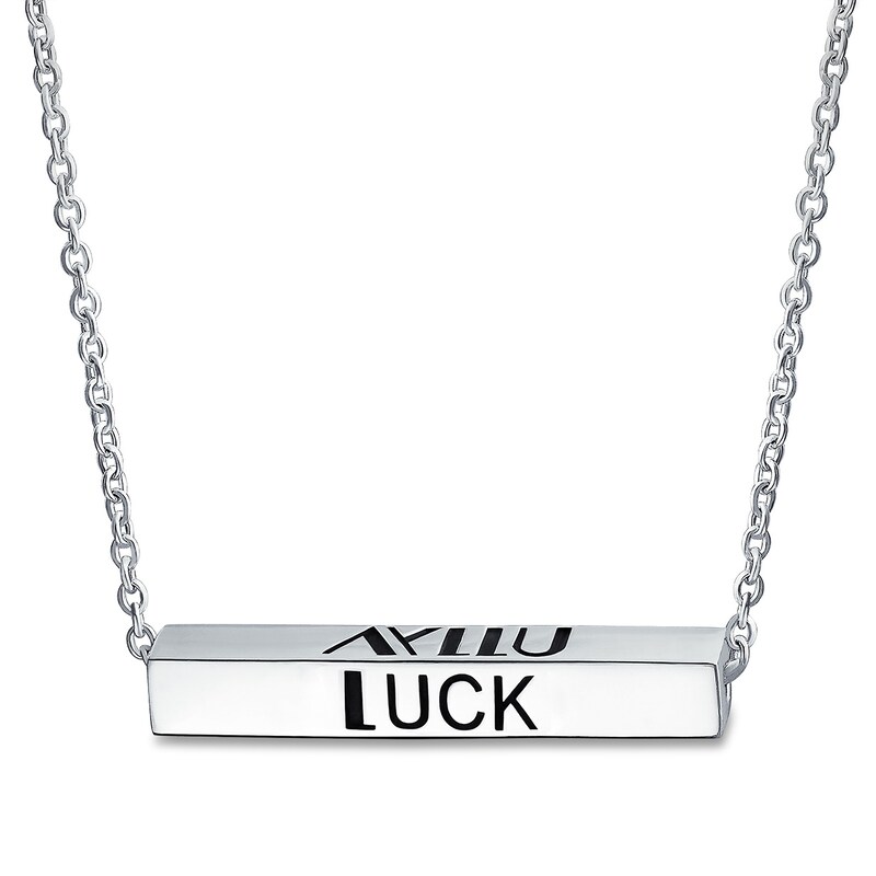 Main Image 3 of AYLLU Red Cubic Zirconia Bar Necklace Sterling Silver 18&quot;