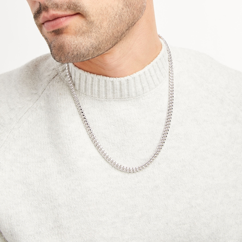 Main Image 2 of Miami Cuban Link Necklace Solid Sterling Silver 22&quot;