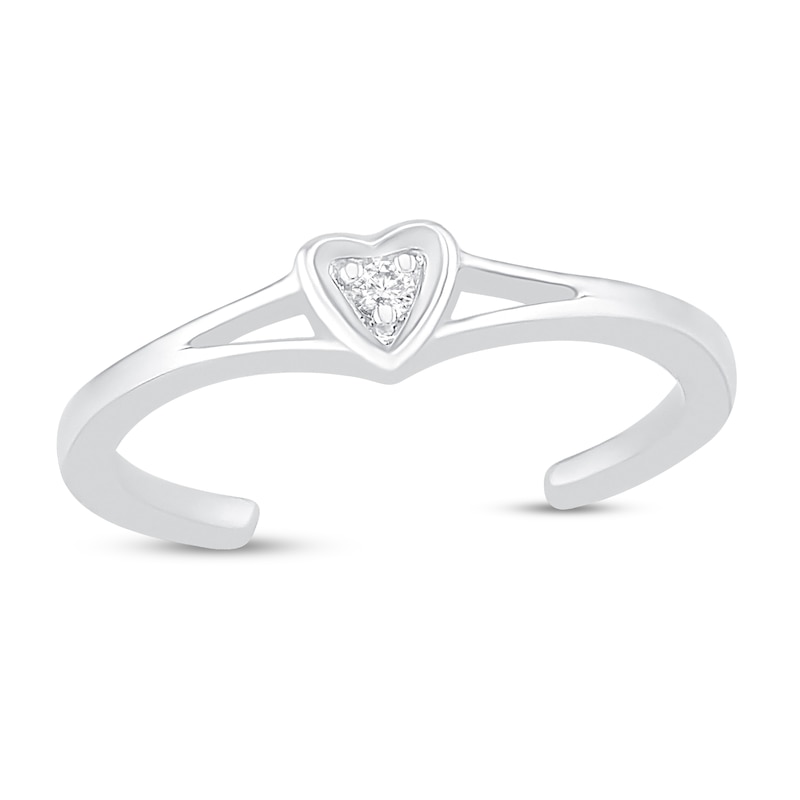 Main Image 1 of Diamond Accent Heart Toe Ring Sterling Silver