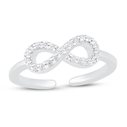 Diamond Infinity Toe Ring 1/20 ct tw Sterling Silver