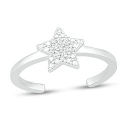 Diamond Accent Star Toe Ring Sterling Silver
