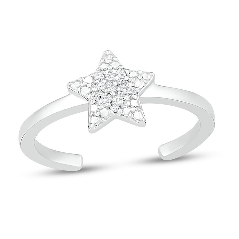Main Image 1 of Diamond Accent Star Toe Ring Sterling Silver