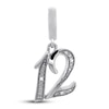 Thumbnail Image 0 of Number 12 Charm with Diamonds Sterling Silver