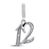 Thumbnail Image 1 of Number 12 Charm with Diamonds Sterling Silver