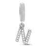 True Definition Letter N Initial Charm 1/15 ct tw Diamonds Sterling Silver
