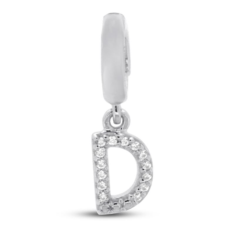 Main Image 1 of True Definition Letter D Initial Charm 1/20 ct tw Diamonds Sterling Silver