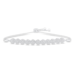 Diamond Bolo Bracelet 1/5 ct tw Round-cut Sterling Silver