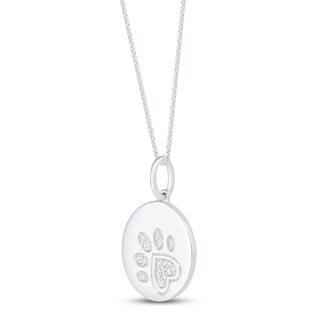 Diamond Paw Necklace 1/10 ct tw Sterling Silver 18