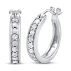 Thumbnail Image 1 of Diamond Hoop Earrings Sterling Silver