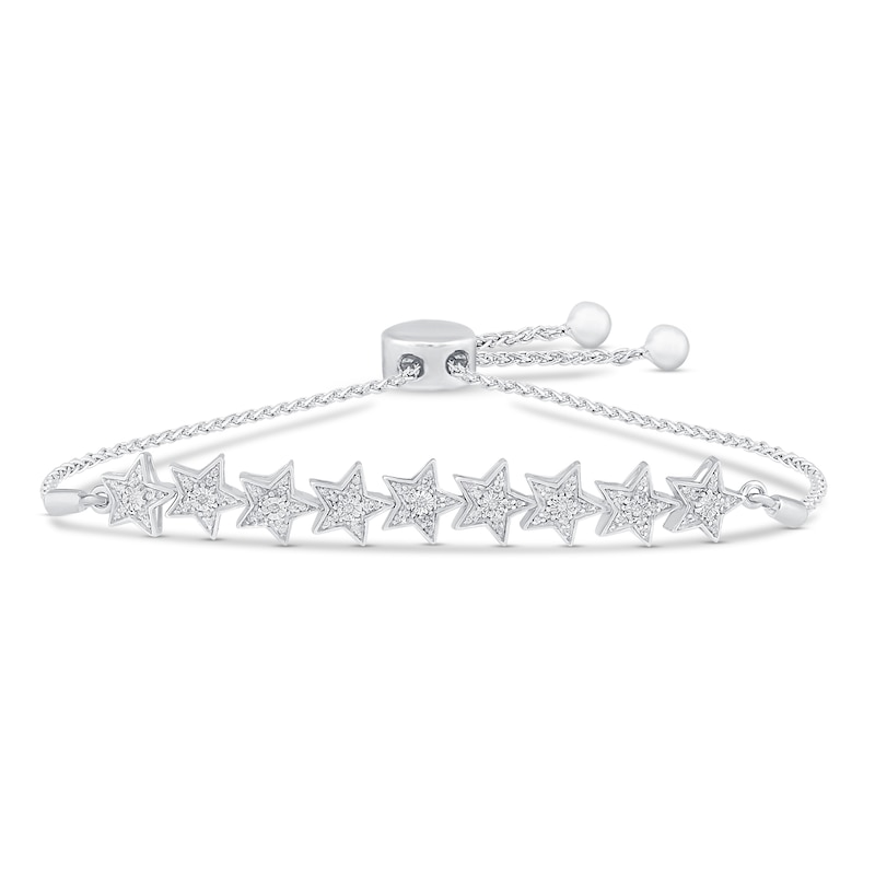 Main Image 1 of Diamond Star Bolo Bracelet 1/4 ct tw Sterling Silver