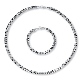 Men's Necklace & Bracelet Stainless Steel Set