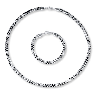 Men's Necklace & Bracelet Stainless Steel Set