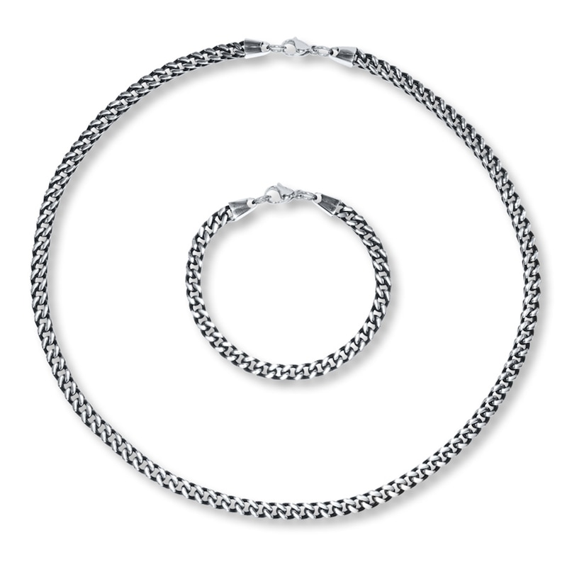 Men's Necklace & Bracelet Stainless Steel Set