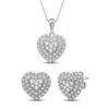 Diamond Necklace/Earrings Boxed Set 1/3 ct tw Round-cut Sterling Silver 18"