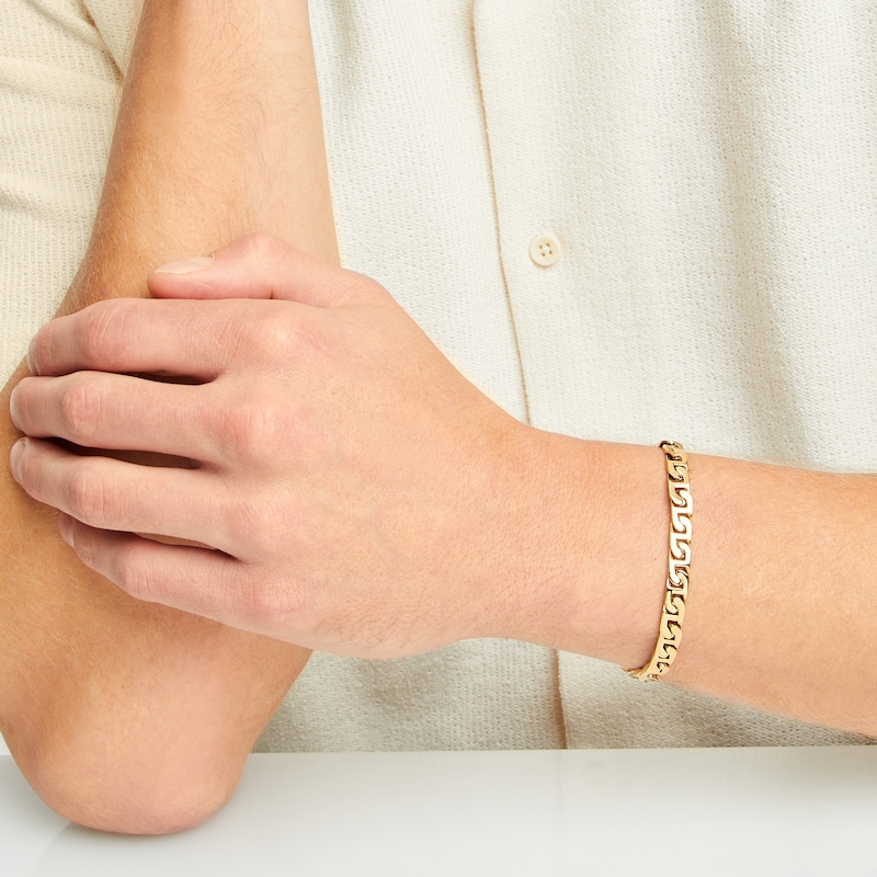 Main Image 4 of Mariner Link Bracelet Yellow Ion-Plated Solid Stainless Steel 8.5&quot;